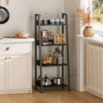 Furologee 4-Tier Ladder Shelf with Removable Drawer