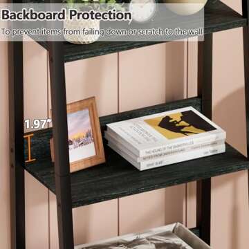 Furologee 4-Tier Ladder Shelf with Removable Drawer