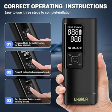 Tire Inflator Portable Air Compressor 25000mAh & 12V DC Air Pump for Car, 3X Faster Cordless Tire Pump for Car, Bicycle, Motorcycle, Ball, with Tire Pressure Gauge (2025 New Upgraded