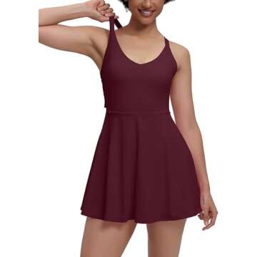 EUISVI Womens Tennis Workout Dress with Easy Bathroom Shorts Romper Cut Out Twisted Athletic Dresses...