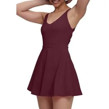 Stylish EUISVI Womens Tennis Workout Dress with Pockets