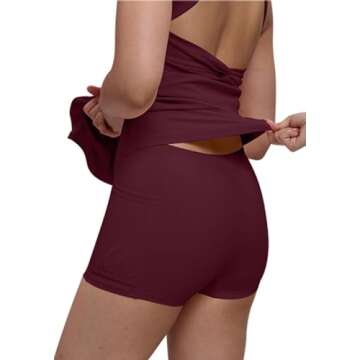 Stylish EUISVI Womens Tennis Workout Dress with Pockets