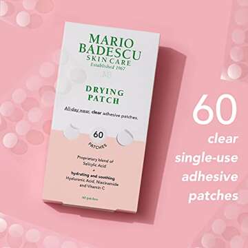 Mario Badescu Drying Patch Blemish Covering, Invisible Spot Treatment, Absorbing All Day Polymer Adh...
