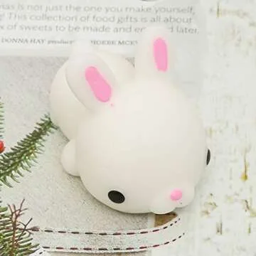 KINGYAO Squishy Toy 5Pcs Medium Size 3inch Party Favors for Kids Kawaii Animal Stress Reliever Anxiety Xmas Gifts Rabbit Toy Storage Box