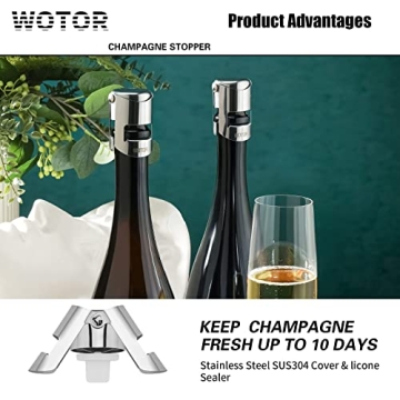 WOTOR Champagne Stoppers - High-Quality Wine Sealers