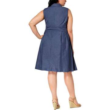 Anne Klein Plus Size Chambray Wrap Dress in Indigo