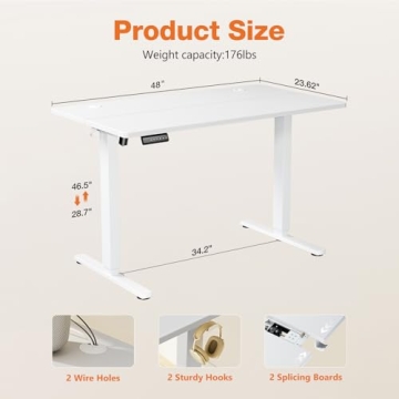 Sweetcrispy Adjustable Standing Desk for Home Office