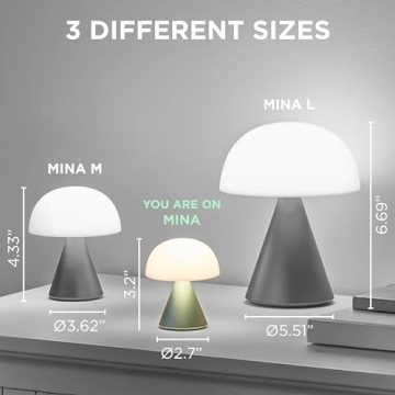 Lexon Mina Small Mushroom Lamp - LED Portable Light