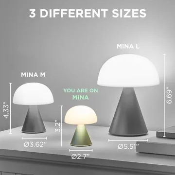 Lexon Mina Small Mushroom Lamp - LED Portable Light