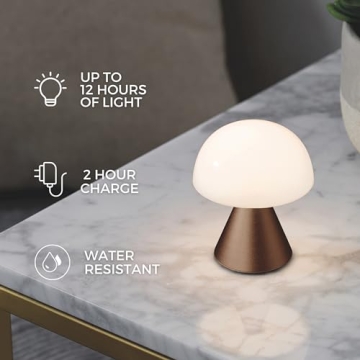 Lexon Mina Small Mushroom Lamp - LED Portable Light