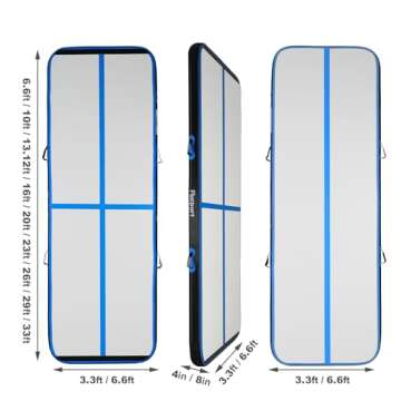 FBSPORT Inflatable Air Gymnastics Mat Training Mats - 4/8 inches Thick for Home, Training, Cheerlead...