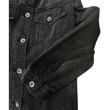 Cantonwalker Oversized Vintage Denim Jacket for Women
