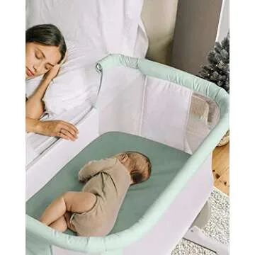 Babebay Bassinet Sheet Fitted for Baby Boy and Girl, Jersey Knit Cotton for Natural Comfort Fitted for Oval, Hourglass and Rectangular Mattress, Soft and Safe, 2 Pack (Sage Green)