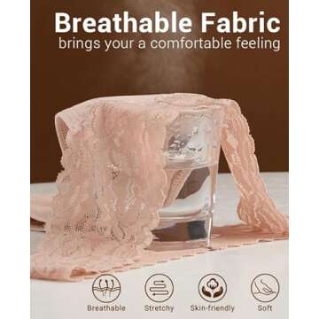 Jo & Bette Lace Thongs for Women - 6 Pack of No Show Thongs