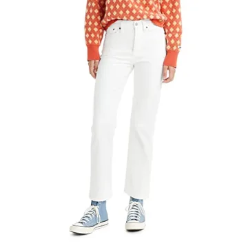 Levi's Women's Wedgie Straight Jeans - New White Stonewash, Size 26