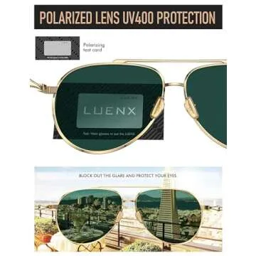 LUENX Aviator Sunglasses for Women Polarized - Driving Trendy Sun Glasses UV 400 Protection Pink Mirror Lens Gold Frame 60mm