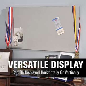STEELMASTER by BankSupplies Magnetic Bulletin Board | 30 x 14 Inches | Silver | Includes 6 Magnets, 4 x 6 Dry Erase Board & Dry Erase Marker | Scratch Resistant Finish | Horizontal & Vertical Display