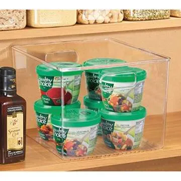 mDesign Clear Plastic Storage Organizer Bins Set of 8