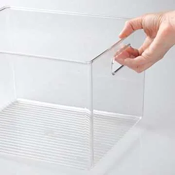 mDesign Clear Plastic Storage Organizer Bins Set of 8
