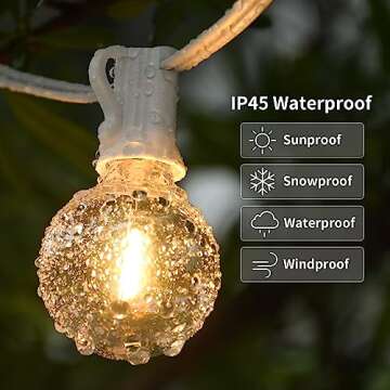 Dimmable G40 LED Outdoor String Lights - 100ft Pack