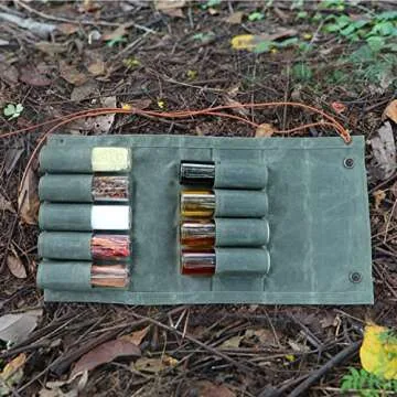 SPINNDO Camping Spice Kit Travel Spice Holder Hiking Spices Set bushcraft Spice kit for Outdoor Camping BBQ - Green