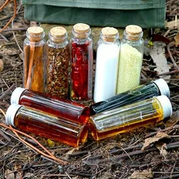 SPINNDO Camping Spice Kit Travel Spice Holder Hiking Spices Set bushcraft Spice kit for Outdoor Camping BBQ - Green
