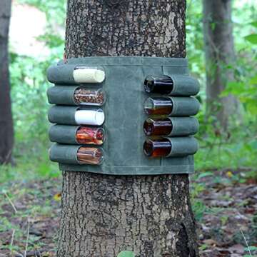 SPINNDO Camping Spice Kit Travel Spice Holder Hiking Spices Set bushcraft Spice kit for Outdoor Camping BBQ - Green