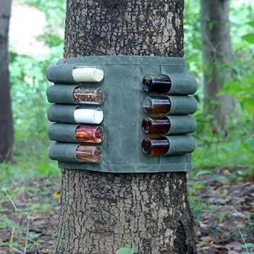 SPINNDO Camping Spice Kit Travel Spice Holder Hiking Spices Set bushcraft Spice kit for Outdoor Camping BBQ - Green
