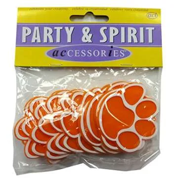 Paw Print Trinket - Orange 12 pc for Fun Crafts and Gifts