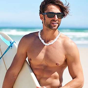 FASACCO Surfer Necklace for Men Puka Shell Necklace Men Sea Shell Necklace Beach Necklace Pookah Shells Choker Necklace 18 Inch