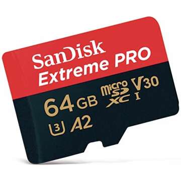 SanDisk Extreme Pro MicroSDXC UHS-I U3 A2 V30 64GB + Adapter