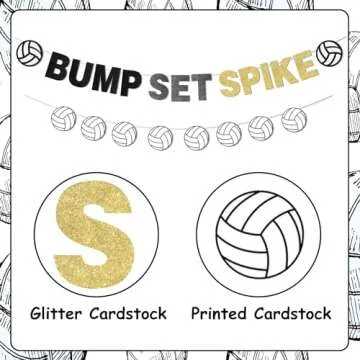 Sursurprise Volleyball Party Decorations, Bump Set Spike Banner, Volleyball Party Banner for Birthday Baby Shower Sports Party Supplies