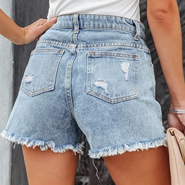 Women’s Summer Casual Denim Shorts with Pockets
