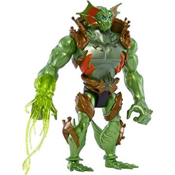 Masters of the Universe and He-Man Action Figure Savage Eternia Merman, MOTU Collectible Superhero Toy with Squid Creature Accessory