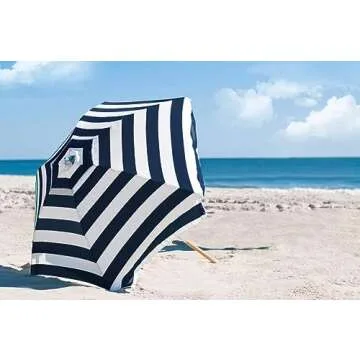 AMMSUN 7.5ft Beach Umbrella with UPF Protection & Carry Bag