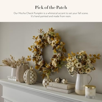 MacKenzie-Childs Mocha Check Mini Pumpkin for Fall Decor