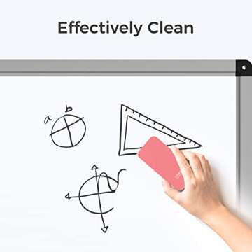 LOUKIN Magnetic Dry Erase Eraser, Whiteboard Eraser, Glass Board Eraser(Pink), One Bottle of 3.4 fl ...