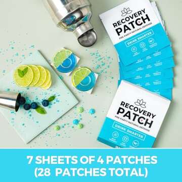 Party Treats Recovery Patches 28 Pack - Wake Up Refreshed & Energized with Our 100% Natural Ingredients Patch - Individually Wrapped, Skin-Friendly & Waterproof - Enhanced Morning Formula