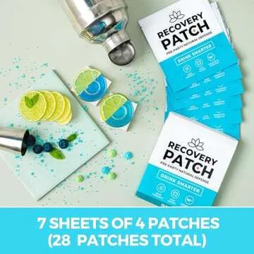 Party Treats Recovery Patches 28 Pack - Wake Up Refreshed & Energized with Our 100% Natural Ingredients Patch - Individually Wrapped, Skin-Friendly & Waterproof - Enhanced Morning Formula