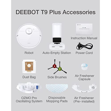 ECOVACS DEEBOT T9+ Robot Vacuum Mop Combo Auto-Empty Station