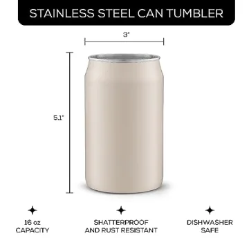 JoyJolt Metal Beer Can Tumblers - Set of 6 Stylish Cups