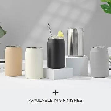 JoyJolt Metal Beer Can Tumblers - Set of 6 Stylish Cups