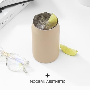 JoyJolt Metal Beer Can Tumblers - Set of 6 Stylish Cups