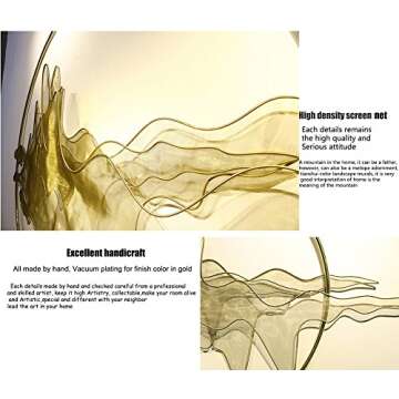 sankontran Handmade Creative Abstract Chinese Modern Gold Metal Wall Art Mountain Decoration Hanging...