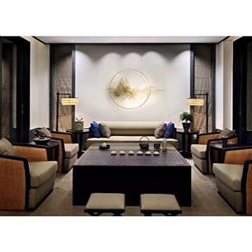 sankontran Handmade Creative Abstract Chinese Modern Gold Metal Wall Art Mountain Decoration Hanging Sculpture in Stainless Steel for Living Room of Home Decor (43inches Gold)