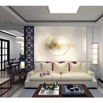 sankontran Handmade Creative Abstract Chinese Modern Gold Metal Wall Art Mountain Decoration Hanging Sculpture in Stainless Steel for Living Room of Home Decor (43inches Gold)