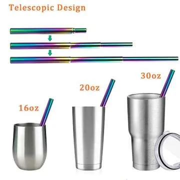 Rainbow Reusable Straws - Portable & Eco-Friendly