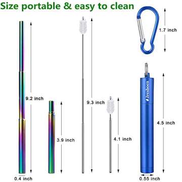 Rainbow Reusable Straws - Portable & Eco-Friendly