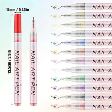 12pcs 3D Nail Art Pens Set, Nail Art Drawing Pen Nail Art Pens Manicure Polish Tools for Painting Na...