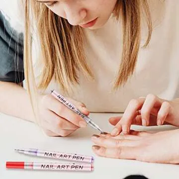 12pcs 3D Nail Art Pens Set, Nail Art Drawing Pen Nail Art Pens Manicure Polish Tools for Painting Nails DIY Nail Art Beauty (12 Colors)